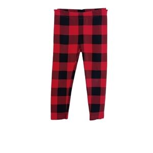 👶2/$15👶Toddler Girl's Carter's Plaid Leggings Winter Fall Red Black‎ Size 3T